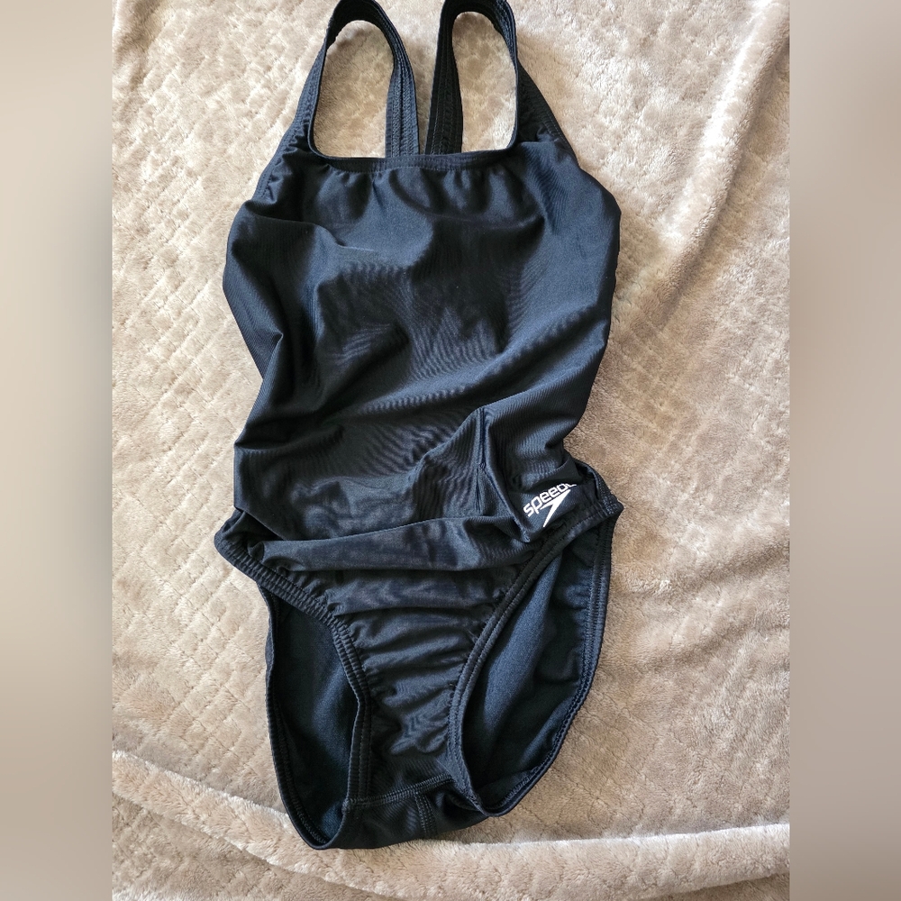 Speedo Black One Piece‎ Swimsuit 10/36 Pro LT, Athletic, Swim Summer Water Sport